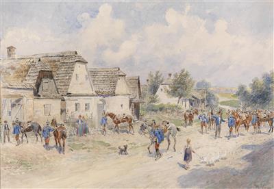 Sample artwork by Moritz Ledeli (1856 - 1920), known for viennese life and horse painting - View similar artists and auction records